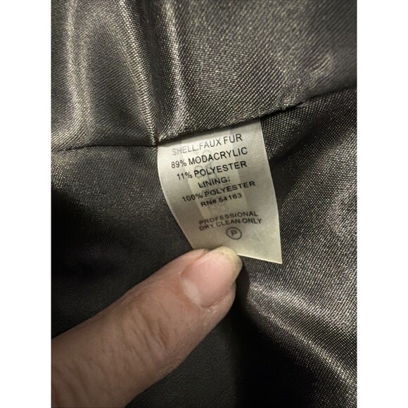 Calvin Klein Gray Faux Fur Coat Luxurious Short Bolero 3/4 Sleeve Womens XL - Picture 10 of 10